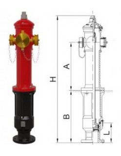 Bocciolone 66/d Above-ground hydrant "A" DN100+Fire Engine DN100 P.960 Aluminium caps
