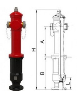 Bocciolone 66/d Aboveground Hydrant "A" DN80+2XDN70 P.500
