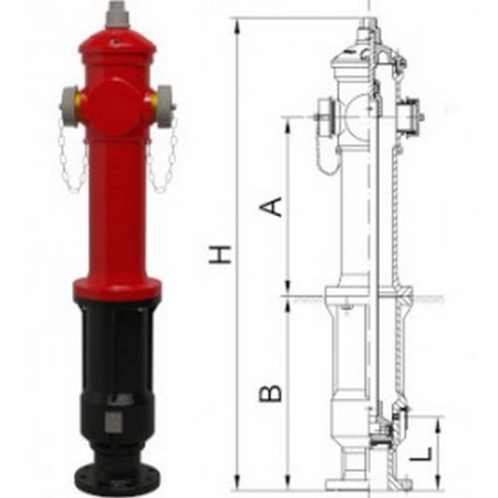 Bocciolone 66/d Hidrante de superficie "C" DN100+Camión de bomberos DN100 P.500