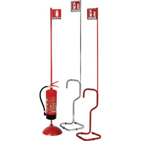 Bocciolone 898 piantana porta estintore c/segnalatore bandiera rosso