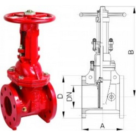 Bocciolone 961/ANSI Robinet-vanne OS&Y Raccord à bride DN4" ANSI150
