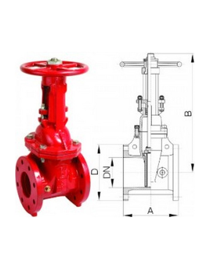 Bocciolone 961/FM GATE VALVE OS&Y FLANGED CONNECTION DN50 PN16