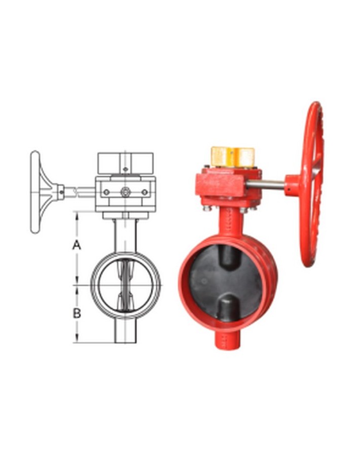 Bocciolone 970/fm valvola farfalla scanalata ul/fm d. 8"