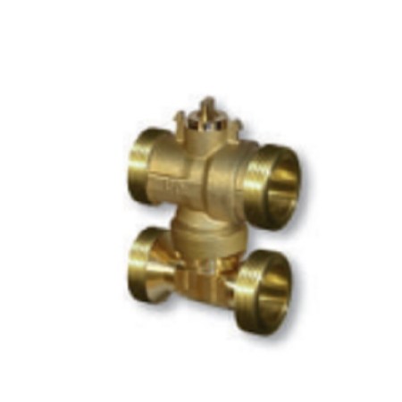 Schneller Kugelhahn 4 Wege d. 3/4" mit Bypass-Steckeranschlüssen KV 1,0/0,7 teleskopierbarer Achsabstand 38-41mm