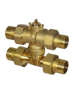 Válvula de bola rápida de 4 vías d. 3/4" con conexiones...