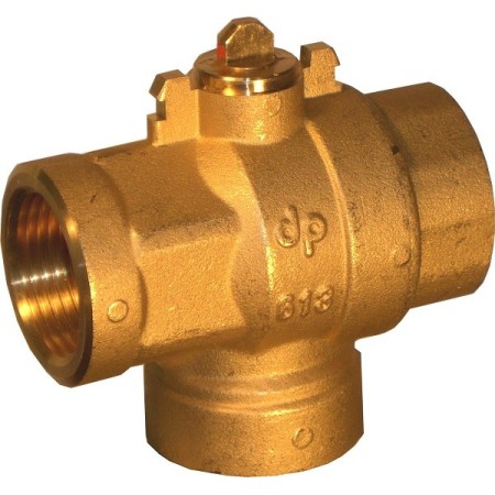 3-Wege-Kugelhahnkörper d. 3/4"-Seitenumlenker-Innenanschlüsse