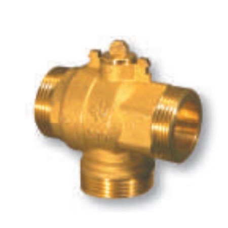 3-way ball valve body d. 1"1/4 type with by-pass male connections