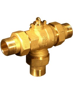 3-Wege-Kugelhahngehäuse Typ D. 3/4" mit Bypass-Aufsatz....