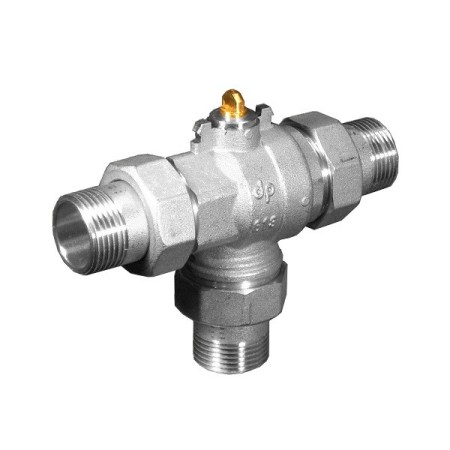 Body Ball valve 3 ways d. 1/2" diverter type 2 holes nickel-plated union connections