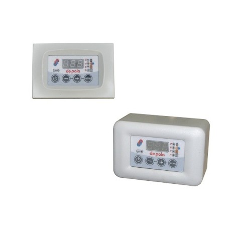 Compact 3-module electronic digital control unit for fireplace complete for wall application