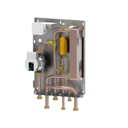 Caja de fuego bf3 potencia 30kw con producción de ACS, plantilla hidráulica desnuda con circulador
