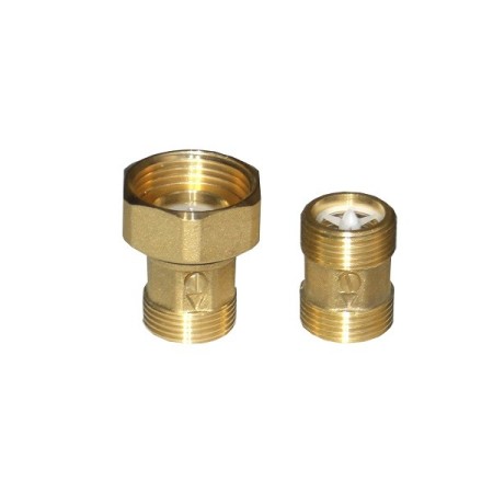 Check valve 3/4"-3/4" connection in yellow brass w/locking device