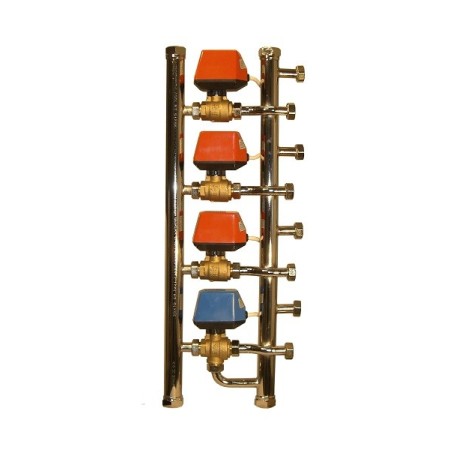 Verteiler 5-Zonen-Kugelhähne mit Bypass d.1" x3/4" mit CP-Motoren