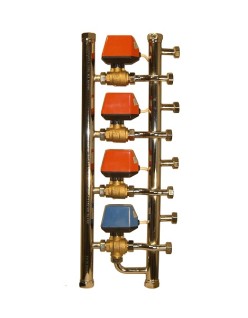 Verteiler 4-Zonen-Kugelhähne mit Bypass d.1" x3/4" mit...