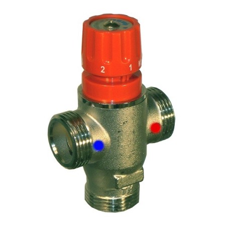 De Pala Miscelatore termostatico manuale per impianti pannelli radianti d. 1"1/4 completo di kit bocchettoni