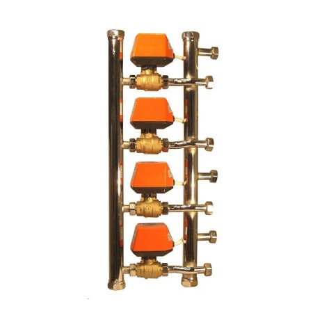 De Pala Collettore a 4 zone valvole a sfera d. 1" x 3/4" senza servomotori