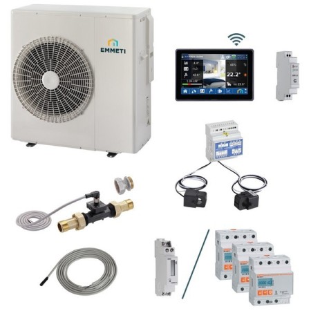 Kit Emmeti EH1718D3-F4 Bomba de calor WiFi MIRAI-SMI + FEBOS 4.0 para sistemas de gas monozona R32 DC-Inverter 18.30kw A++/a++ trifásico