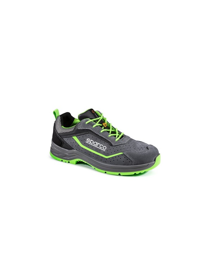 SPARCO INDY SHOE S1P ESD GRIS/VERT FLUO EU48