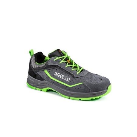 SPARCO INDY SCHUH S1P ESD GRAU/GRÜN FLUORESZIEREND EU38