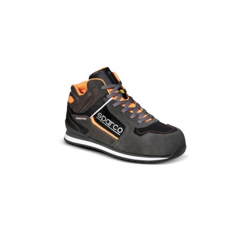 SPARCO SCARPA GYMKHANA-H ACRÓPOLIS S3 ESD GRIS OSCURO/NARANJA FLUORESCENTE EU48