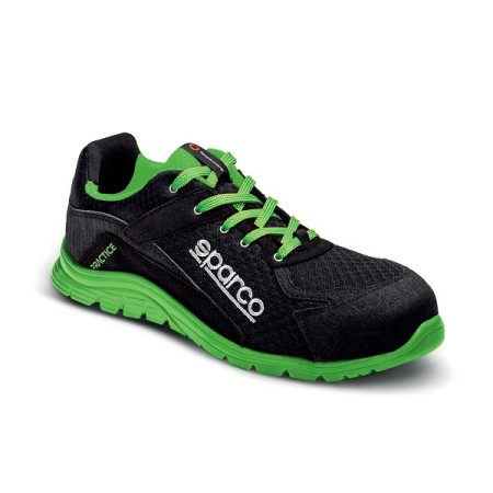 SPARCO PRACTICE KEKE S1P BLACK/FLUORESCENT GREEN SHOE EU36