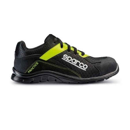 SPARCO PRACTICE JOS S1P SCHUH SCHWARZ/FLUORESZIEREND GELB EU45