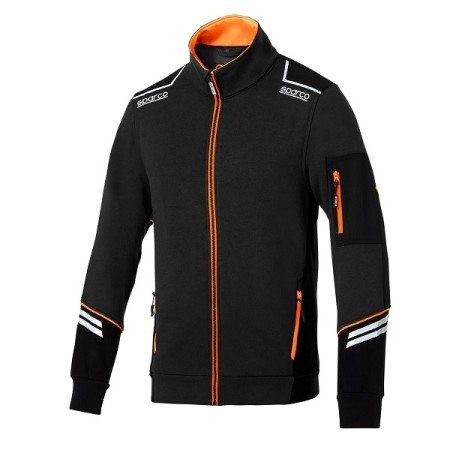 SPARCO FULL ZIP TECH ALABAMA SCHWARZ/FLUORESZIEREND ORANGE GRÖSSE. XXXL