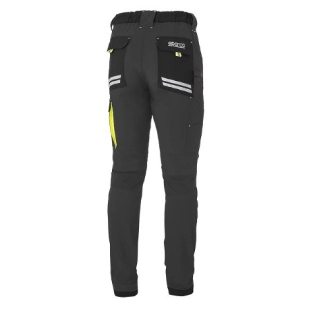 SPARCO LIGHT TECH KANSAS TROUSERS DARK GREY/FLUORESCENT YELLOW SIZE. XL