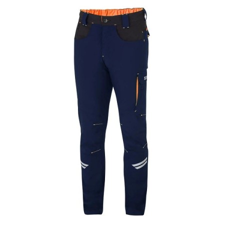 SPARCO PANTALONI LIGHT TECH KANSAS BLU MARINE/ARANCIO FLUORESCENTE TG.L