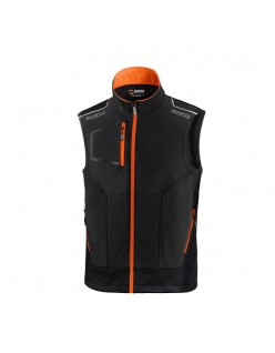 SPARCO TECH ILLINOIS BLACK/FLUORESCENT ORANGE VEST SIZE. L