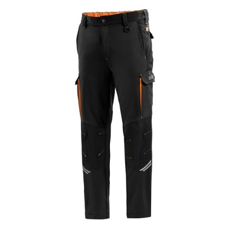 PANTALÓN SPARCO TECH OREGON NEGRO/NARANJA FLUORESCENTE TALLA. XXL