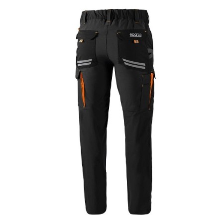 SPARCO PANTALONI TECH OREGON NERO/ARANCIO FLUORESCENTE TG.XS