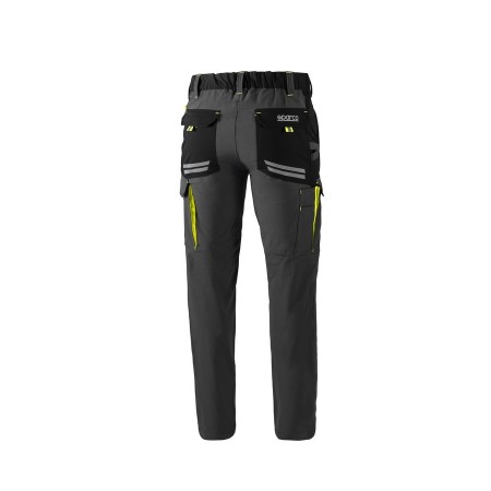 PANTALÓN SPARCO OREGON TECH GRIS OSCURO/AMARILLO FLUORESCENTE TALLA. L