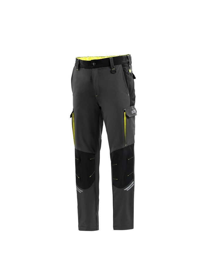 PANTALON SPARCO OREGON TECH GRIS FONCÉ/JAUNE...
