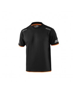 SPARCO T-SHIRT TECH TUCSON NERO/ARANCIO FLUORESCENTE TG.XXXL
