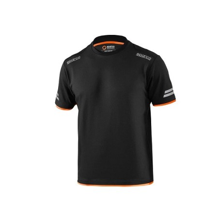 CAMISETA SPARCO TECH TUCSON NEGRO/NARANJA FLUORESCENTE TALLA. M