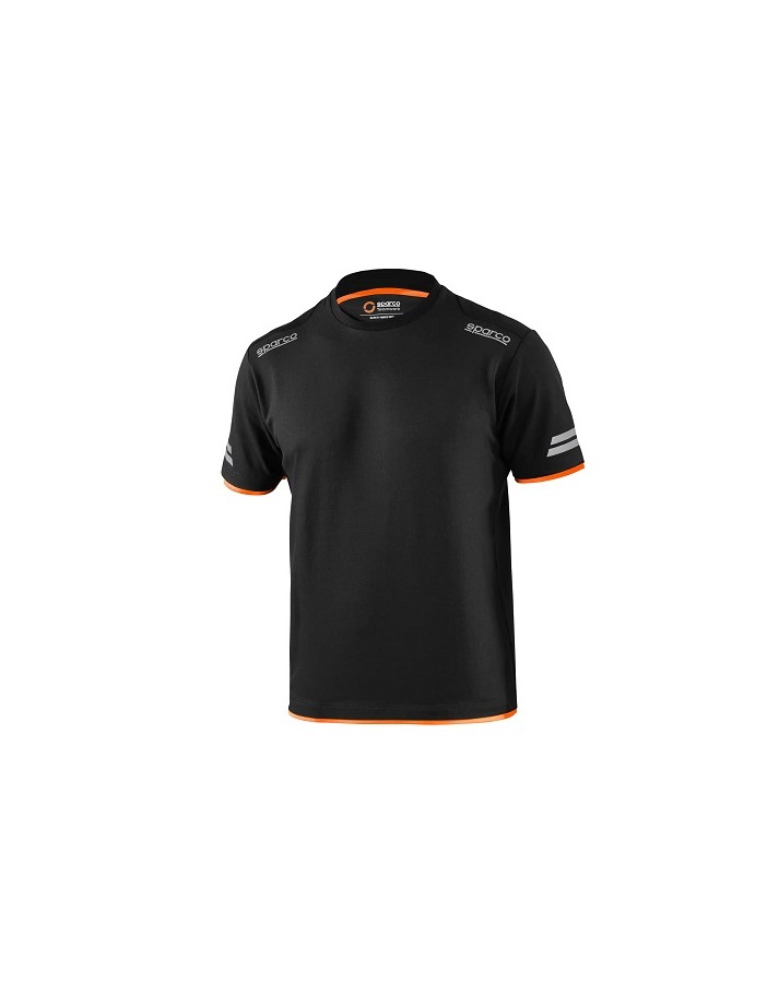 SPARCO T-SHIRT TECH TUCSON NERO/ARANCIO...