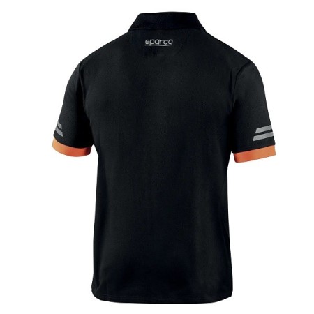 SPARCO POLO TECH TOLEDO BLACK/FLUORESCENT ORANGE SIZE. XXXL