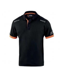 SPARCO POLO TECH TOLEDO NOIR/ORANGE FLUO TAILLE. XXL
