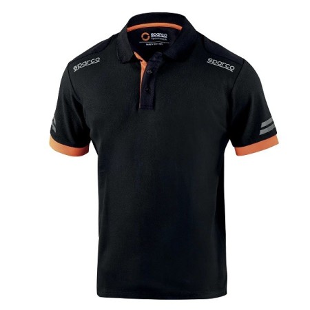 SPARCO POLO TECH TOLEDO NEGRO/NARANJA FLUORESCENTE TAMAÑO. XXL