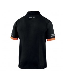 SPARCO POLO TECH TOLEDO NOIR/ORANGE FLUO TAILLE. M