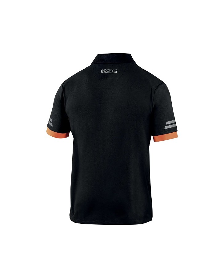 SPARCO POLO TECH TOLEDO NOIR/ORANGE FLUO TAILLE. M