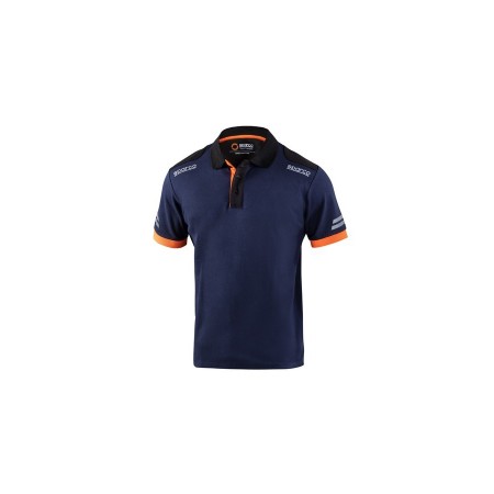 SPARCO POLO TECH TOLEDO BLEU MARINE/ORANGE FLUO TG. M