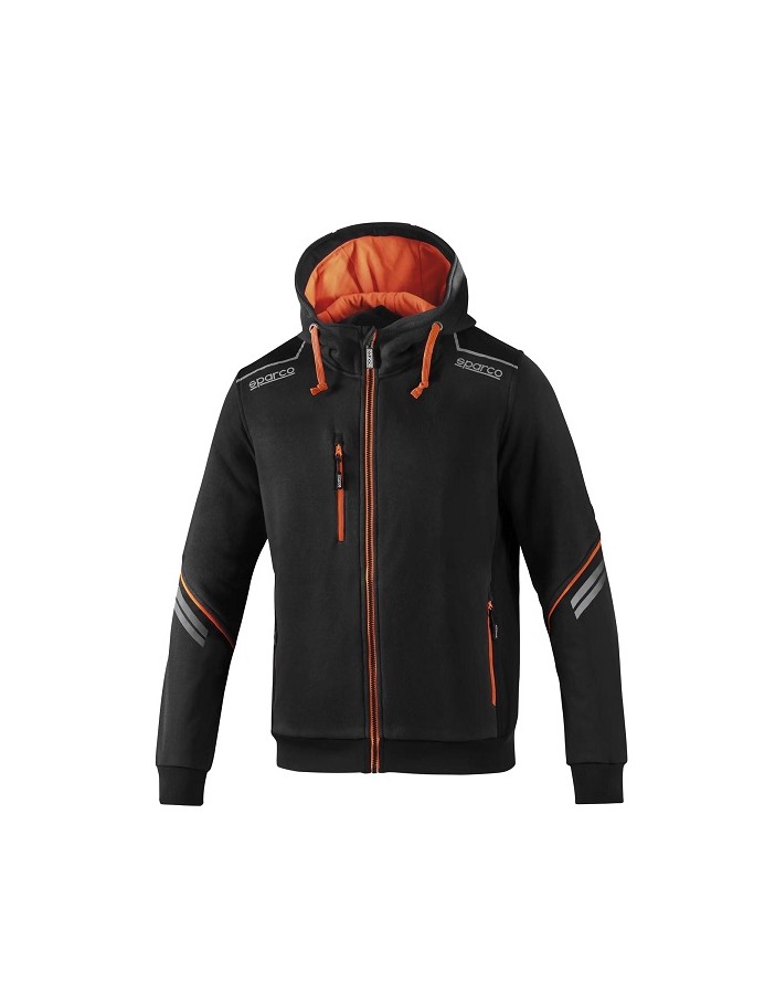 SPARCO HOODED FULL ZIP COLORADO NERO/ARANCIO...
