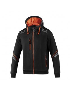 SPARCO CAPUCHE FULL ZIP COLORADO NOIR/ORANGE FLUO TAILLE. S