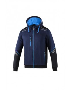 SPARCO HOODED FULL ZIP COLORADO NAVY BLUE/LIGHT BLUE...