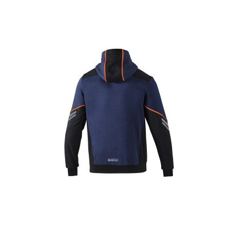 SPARCO HOODED FULL ZIP COLORADO NAVY BLUE/FLUORESCENT ORANGE SIZE. L