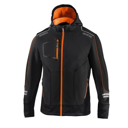 SPARCO SOFT-SHELL TECH YORK NERO/ARANCIO FLUORESCENTE TG.L