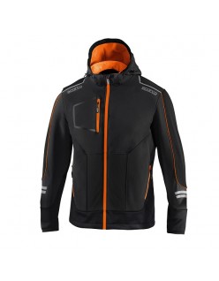 SPARCO SOFT-SHELL TECH YORK NERO/ARANCIO FLUORESCENTE TG.M