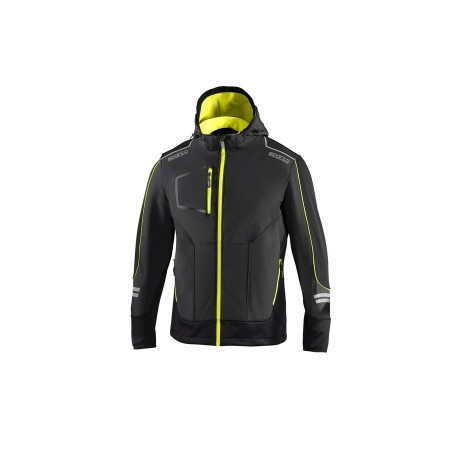 SPARCO SOFTSHELL TECH YORK DUNKELGRAU/FLUORESZIEREND GELB GRÖSSE. L